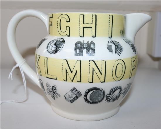 Eric Ravilious for Wedgwood. An alphabet series milk jug, 10cm